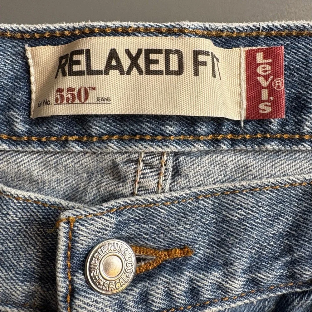 Levis 550 Y2K Relaxed Fit Tapered Leg Jeans 36x30 Medium Wash Blue Y2K Denim